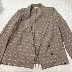 Dries Van Noten black brown tan houndstooth Blazer